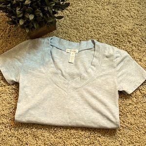 Heathered Baby Blue V-neck Tee - Super Soft - Small